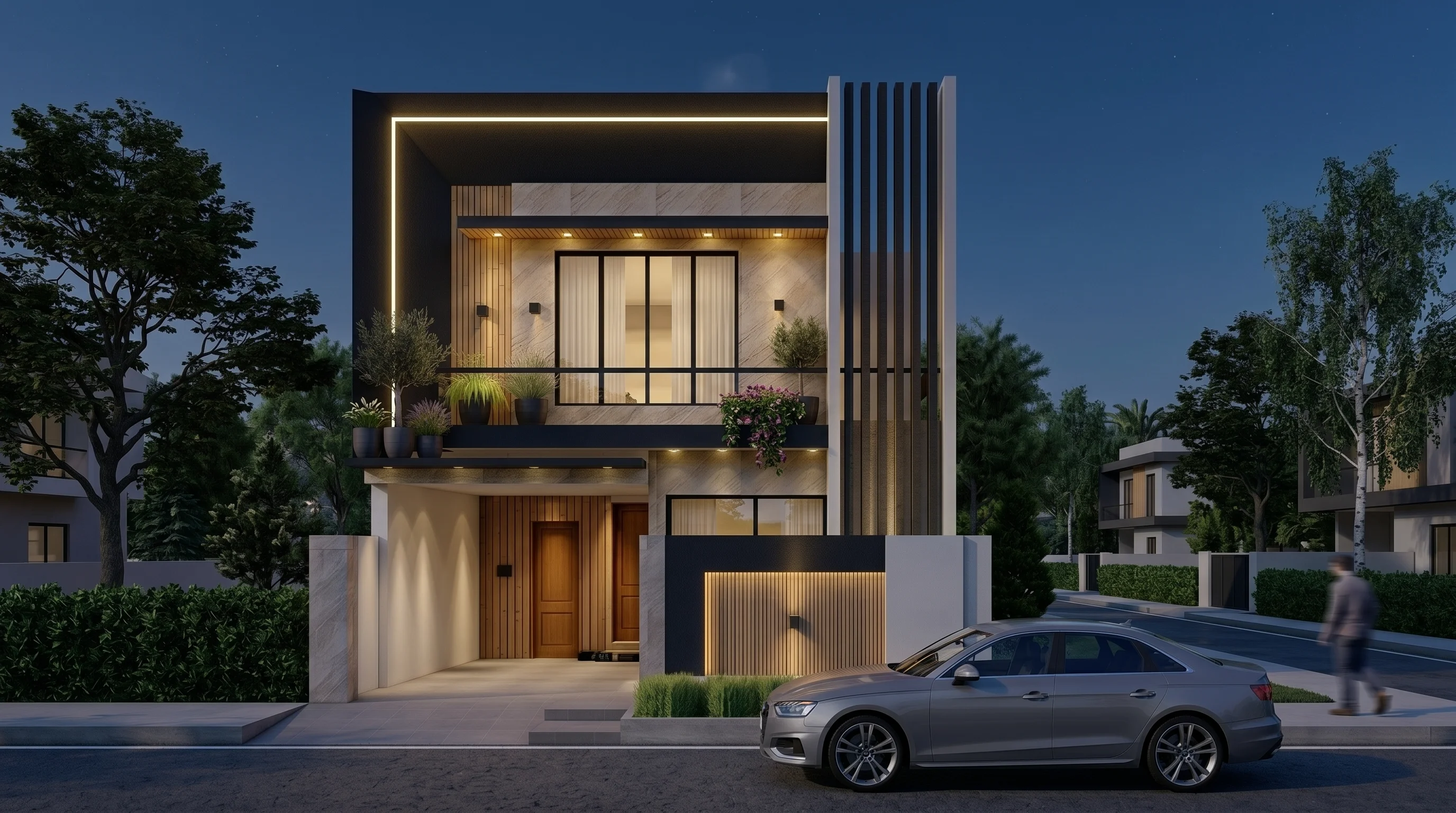 5 MARLA RESIDENTIAL (Plot 14) night view