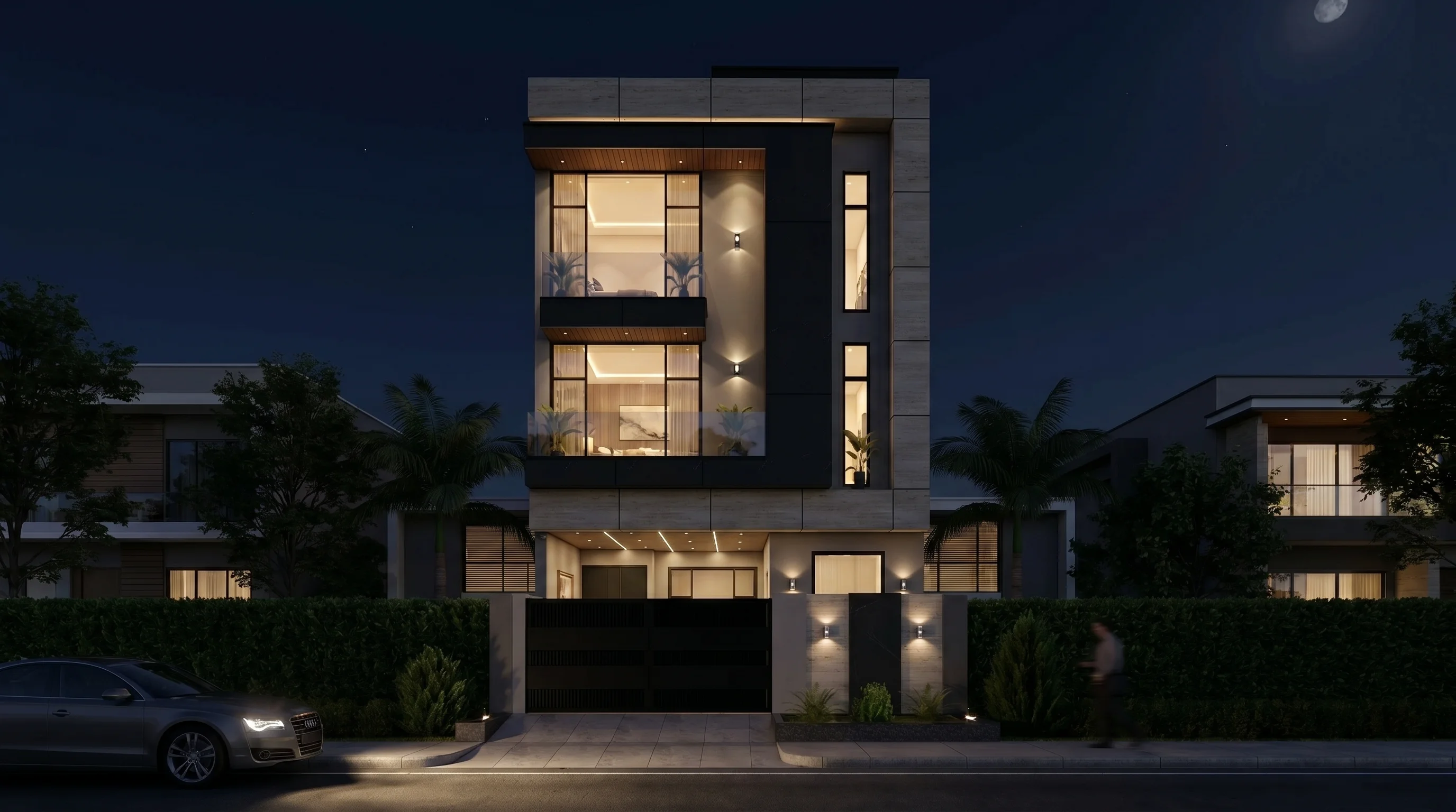 5 Marla Residential night view