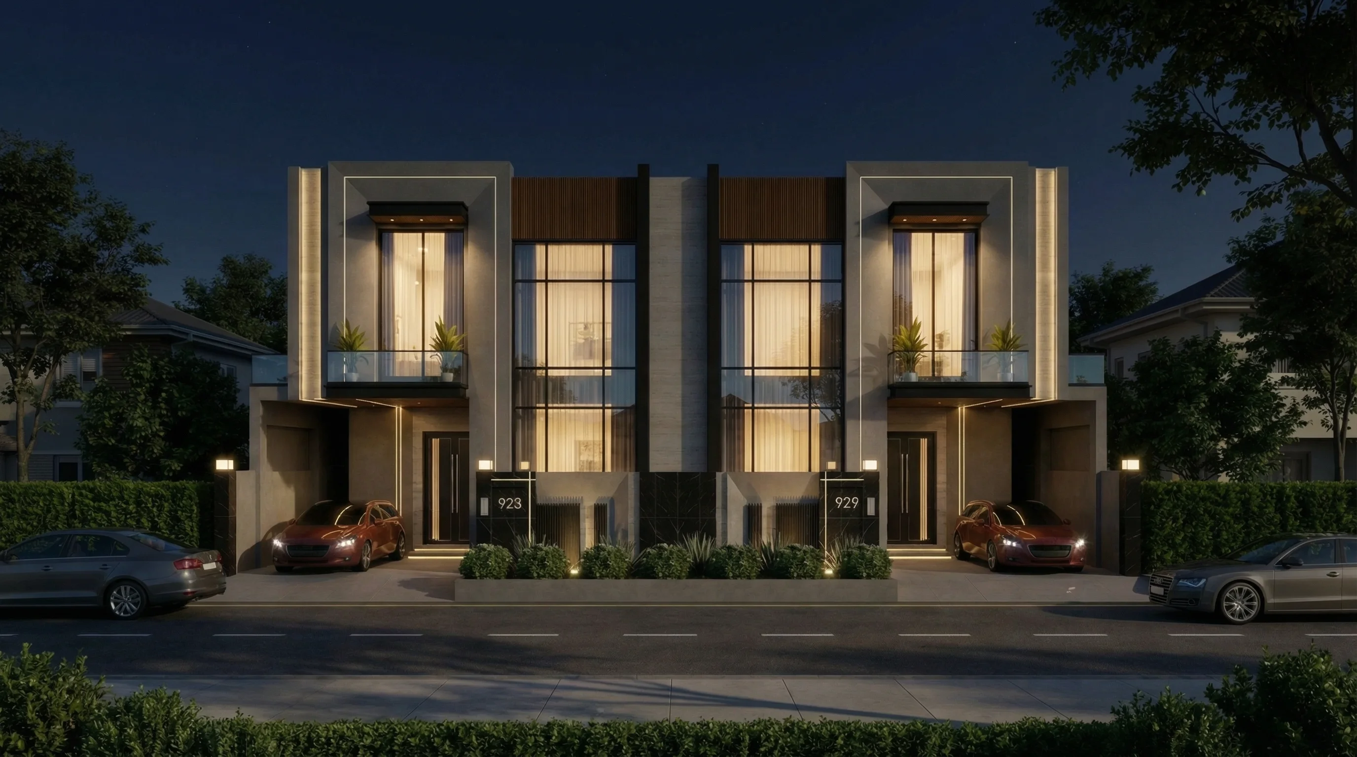 8 MARLA RESIDENTIAL DUPLEX (Plot V-928,929) night view