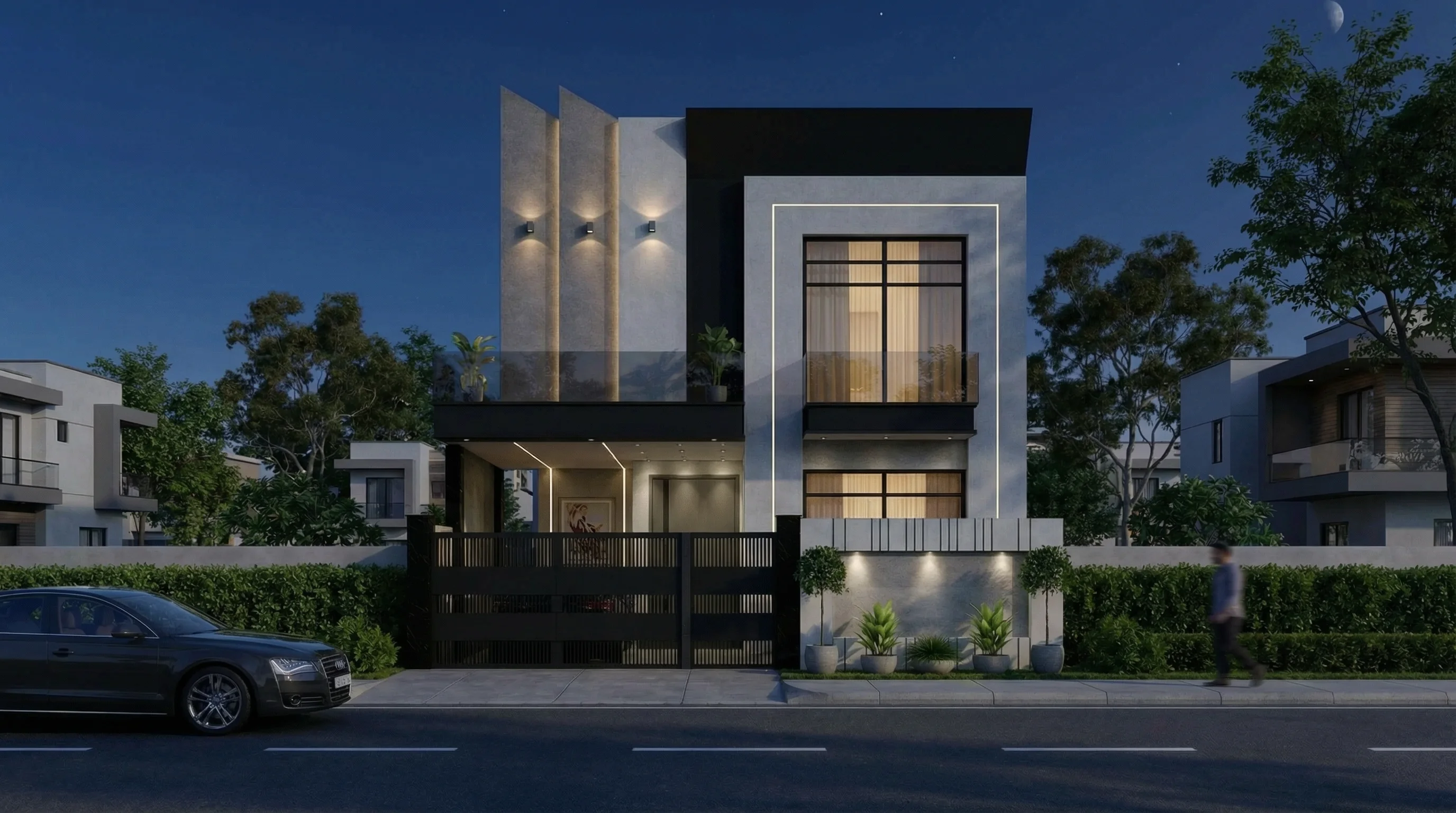 8 MARLA RESIDENTIAL (Plot V-98) night view
