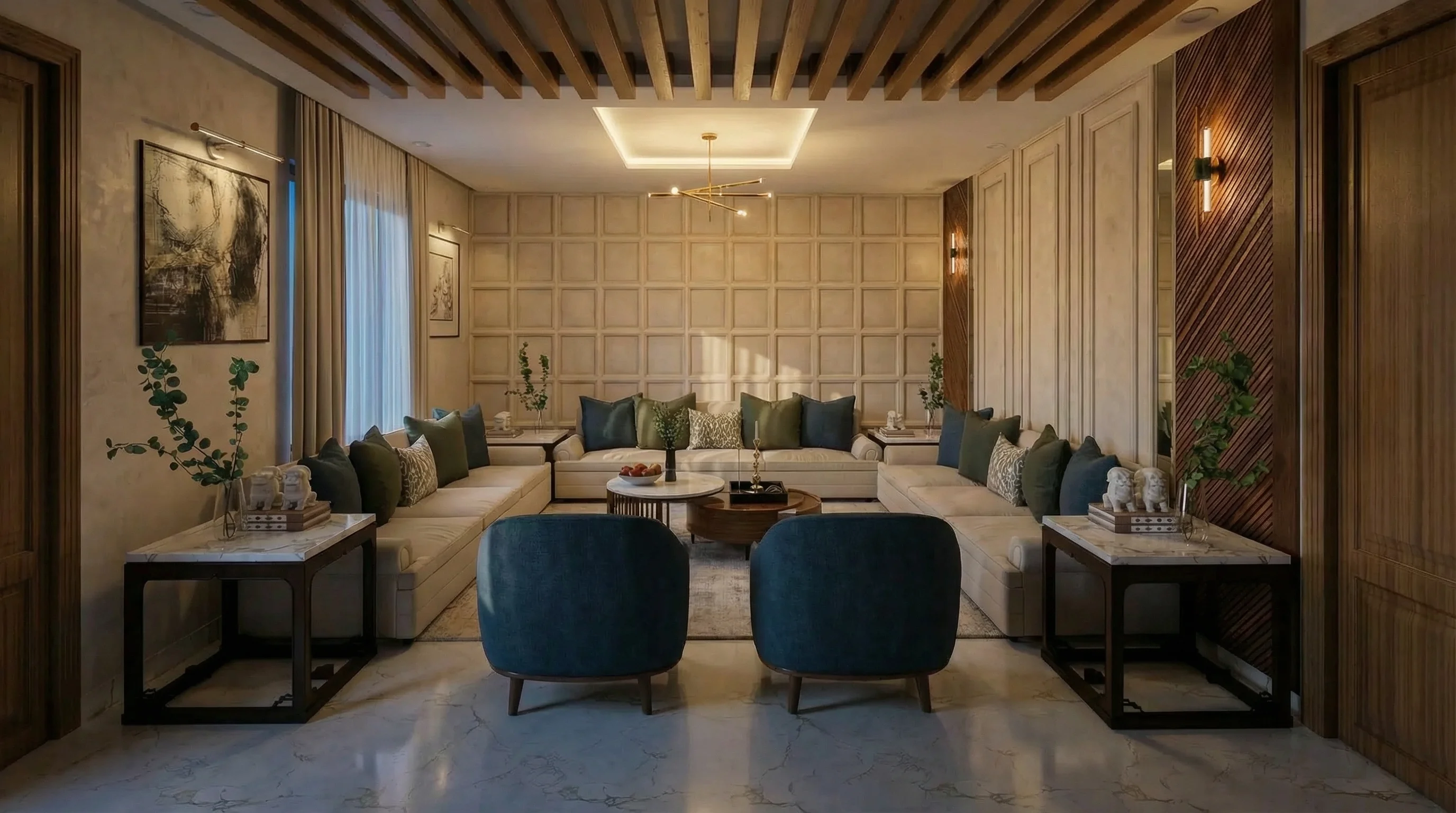 1 KANAL RESIDENTIAL Interior night view