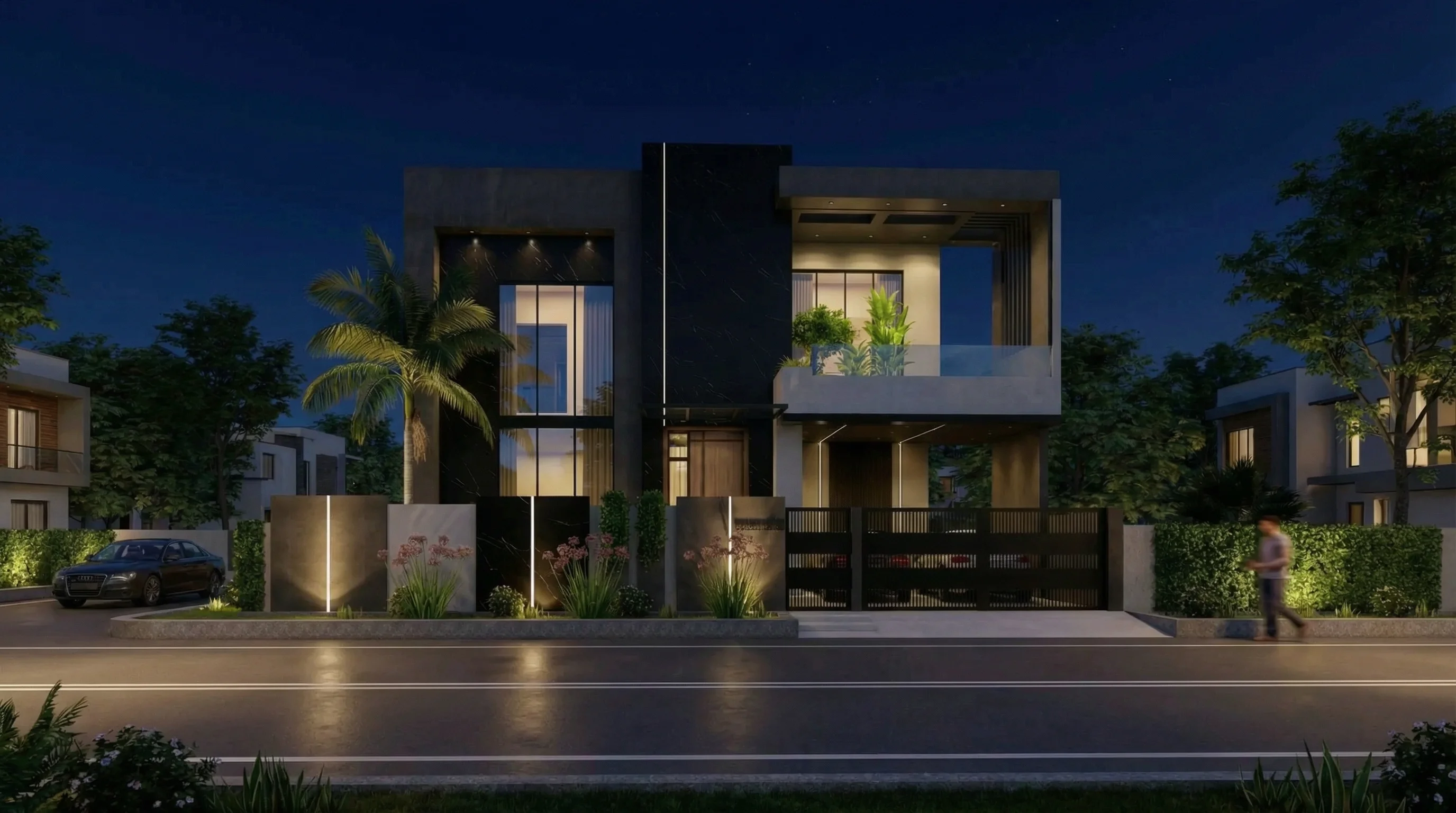 1 KANAL RESIDENTIAL (Plot Q-861) AMBIENCE night view