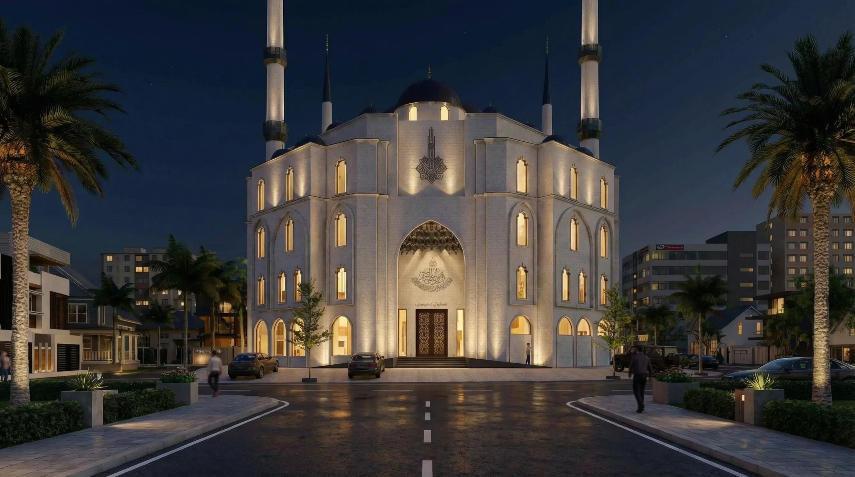 SHAH-SHAMS MOSQUE night view