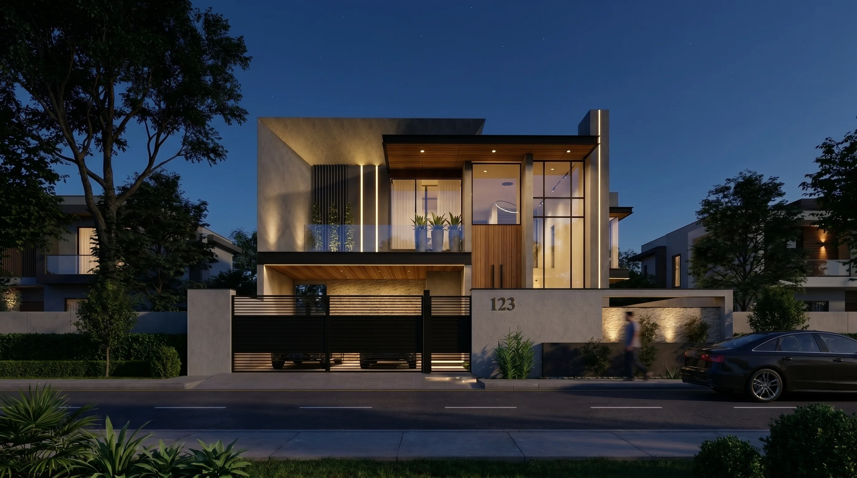 1 KANAL RESIDENTIAL (Plot E-1) night view